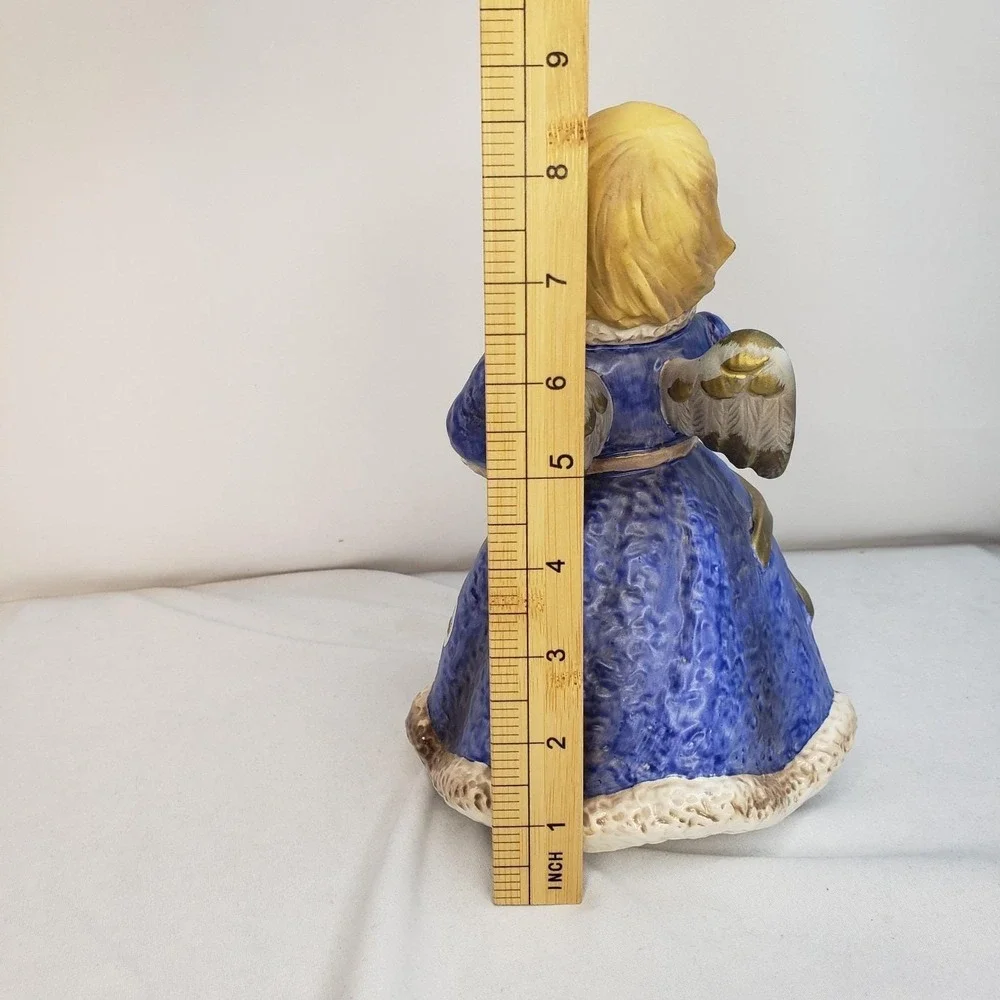Goebel Handarbeit Large Angel W Germany 42 329 22 Blue Candleholder Frobek 8.75" - Picture 10 of 12